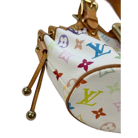 Louis Vuitton 2004 Takashi Murakami Blanc Multicolor Monogram Theda PM Handbag - Picture 7 of 10